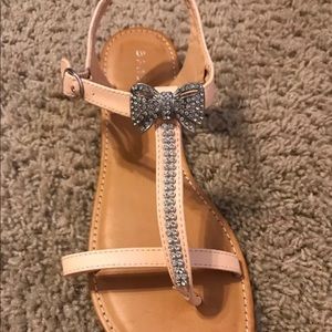 Bamboo Rhinestone Bow Sandals Size 10
